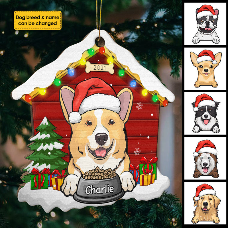 Christmas Dog House - Christmas Is Coming - Personalized Custom House Shaped Wood Christmas Ornament
