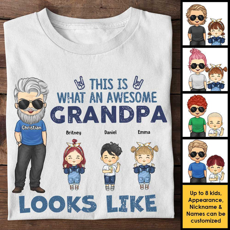 This Is What An Awesome Grandpa Looks Like - Gift For Grandpa, Personalized Unisex T-shirt, Hoodie