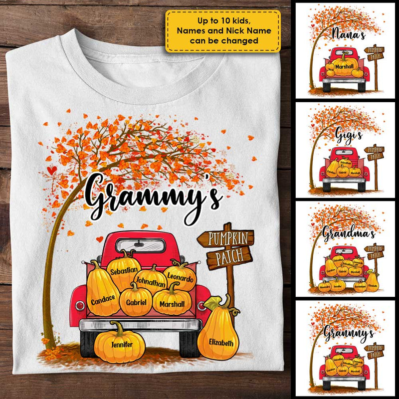 Grandma's Pumpkin Patch Fall - Personalized Unisex T-Shirt