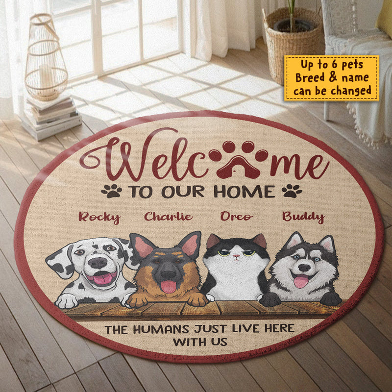 Welcome To Our Home - Gift For Pet Lovers, Personalized Decorative Round Rug