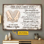 You Complete Me  - Personalized Horizontal Poster For Couple