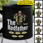 The Rodfather - Gift For Dad - Personalized Black Mug