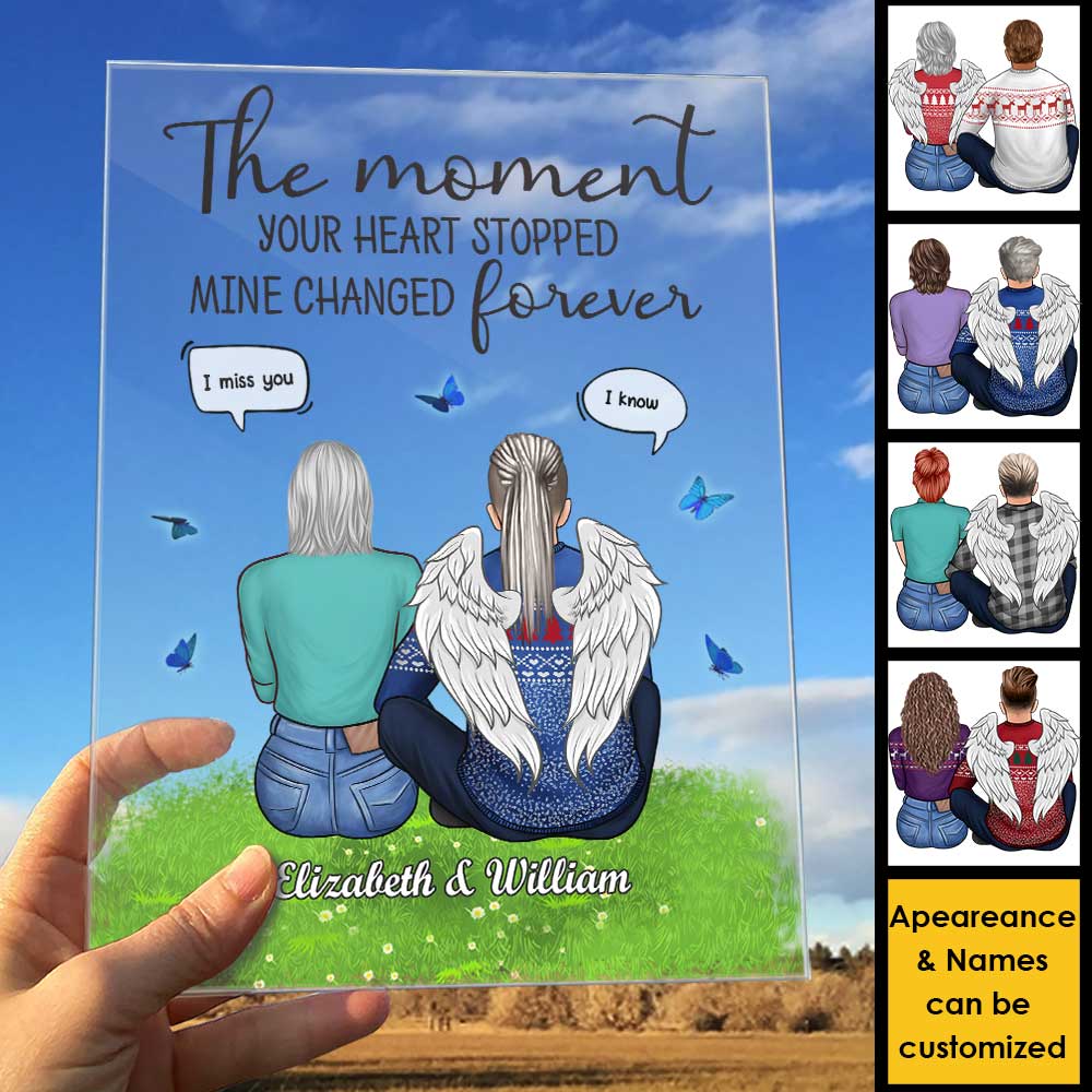 My Heart Changed Eternally - Personalized Acrylic Plaque - Memorial Gift, Sympathy Gift