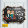 Home Sweet Home Chalk Board Style - Gift For Couples, Husband Wife, Personalized Shaped Wood Sign
