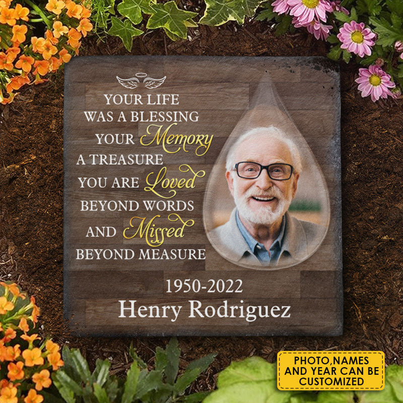 You Are Loved Beyond Words And Missed Beyond Measure - Personalized Memorial Stone, Human Grave Marker - Upload Image, Memorial Gift, Sympathy Gift