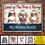 Land Of The Free And Furry - 4th Of July Funny Personalized Pet Metal Sign (Cat & Dog)