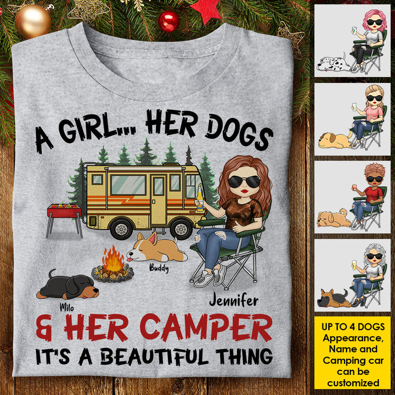 A Girl & Her Dogs, It's A Beautiful Thing - Personalized Unisex T-shirt, Hoodie, Sweatshirt