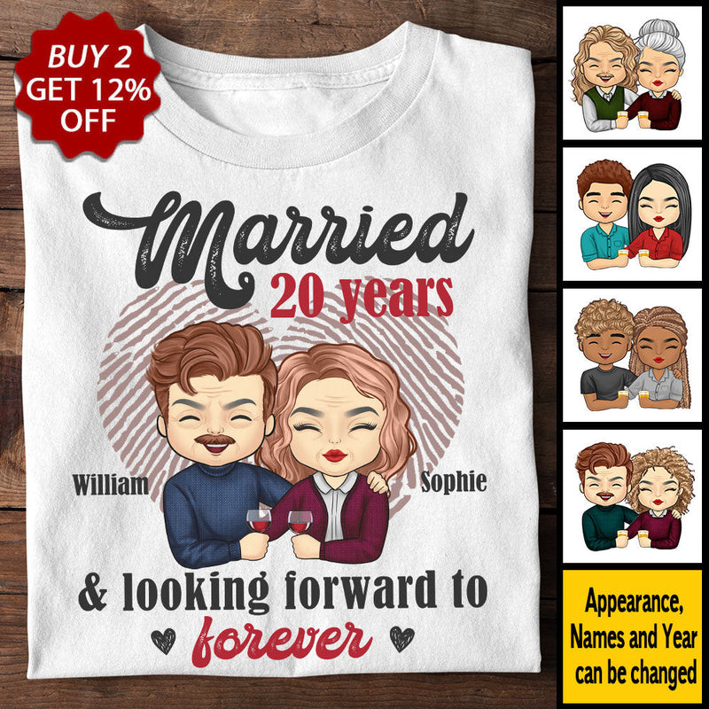 Married And Looking Forward To Forever - Personalized Unisex T-shirt - Gift For Couples, Husband Wife