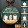 Peeking Cat - Keep Door Closed - Funny Personalized Cat Door Sign