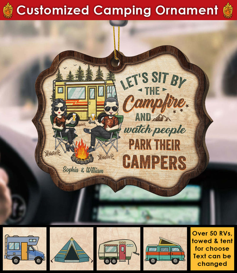 The Best Memories Are Made Around The Campfire - Gift For Camping Couples, Personalized Custom Benelux Shaped Wood Christmas Ornament