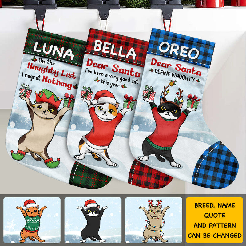 Have A Lovely Christmas With Cat - Cat Christmas Costumes - Personalized Christmas Stocking