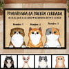 Mantenga La Puerta Cerrada Spanish - Funny Personalized Cat Decorative Mat (WT)