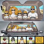 Happy Family Trip - Personalized Auto Sunshade - Gift For Couples, Husband Wife