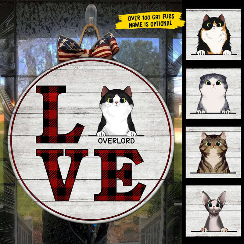 Love Cat - Funny Personalized Cat Door Sign