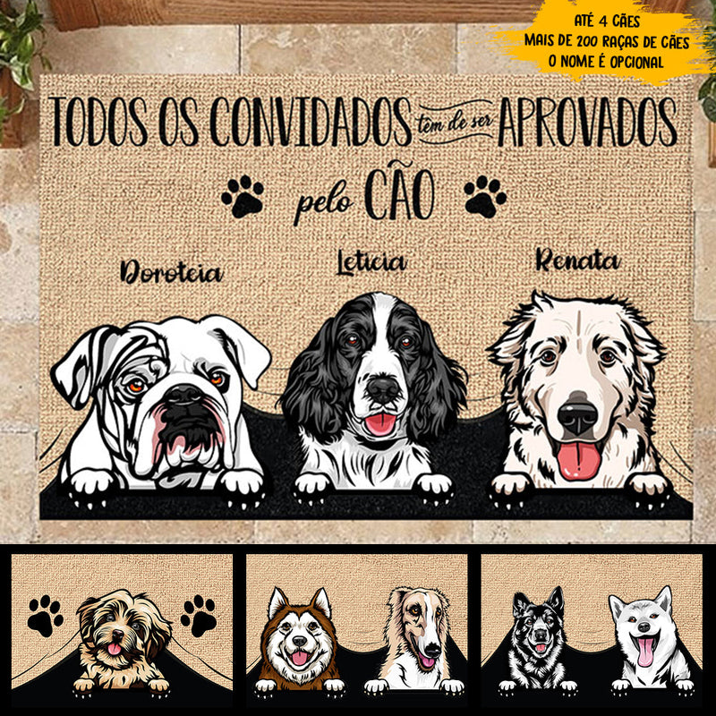 Todos os convidados têm de ser aprovados pelo cão Portuguese - Funny Personalized Dog Decorative Mat