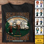 I Married My Perfect Camping Buddy - Personalized Unisex T-Shirt, Hoodie, Sweatshirt - Gift For Couple, Husband Wife, Anniversary, Engagement, Wedding, Marriage, Camping Gift