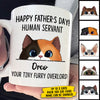 Your Tiny Furry Overlord Happy Father's day - Gift for Dad, Funny Personalized Cat Dad Mug