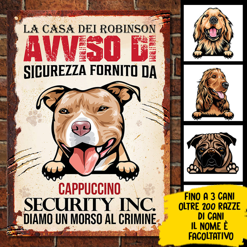 Diamo un morso al crimine Italian - Funny Personalized Dog Metal Sign