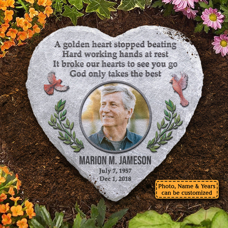 God Only Takes The Best - Personalized Memorial Stone, Human Grave Marker - Upload Image, Memorial Gift, Sympathy Gift