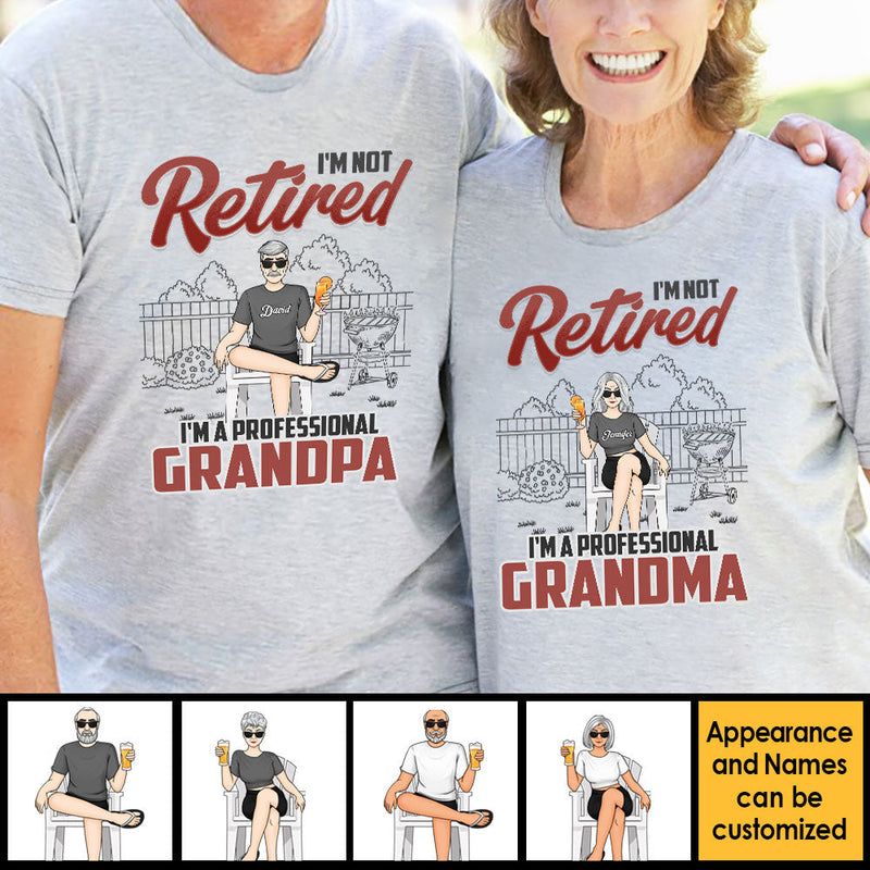 We're Professional Grandparents - Personalized Matching Couple T-Shirt - Gift For Couple, Husband Wife, Grandparents