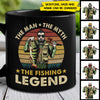 The Fishing Legend - Gift For Dad - Personalized Black Mug