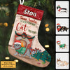 A Very Meowy Christmas - Walking Cat Christmas Costumes - Personalized Christmas Stocking