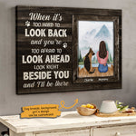 Look Right Beside You And We'll Be There - Personalized Horizontal Canvas