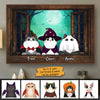 Halloween Night Cats By The Window - Personalized Horizontal Poster