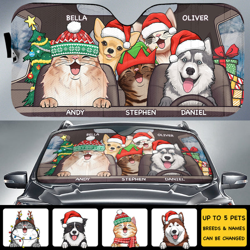 Santa Paws Is Coming To Town - Personalized Dog Auto Sun Shade