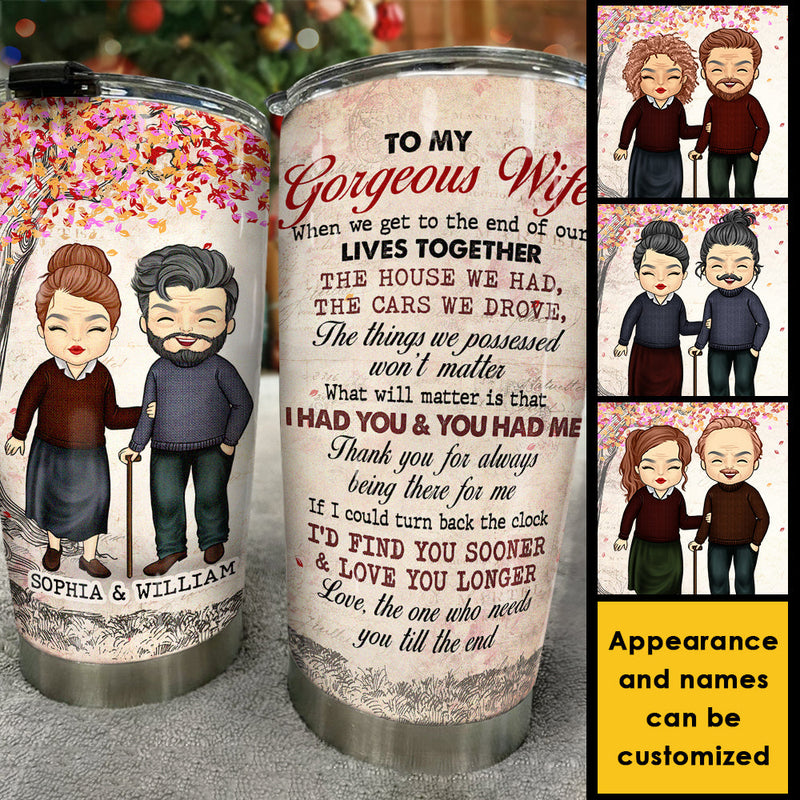 To My Gorgeous Wife, Thank You For Always Being There For Me - Personalized Tumbler