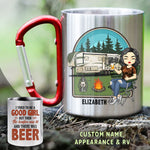 I Tried To Be A Good Girl But - Personalized Carabiner Camping Mug - Gift For Camping Lovers