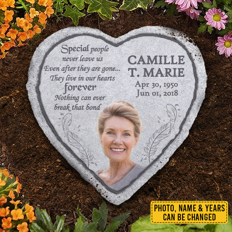 Special People Live In Our Hearts Forever - Personalized Memorial Stone, Human Grave Marker - Upload Image, Memorial Gift, Sympathy Gift