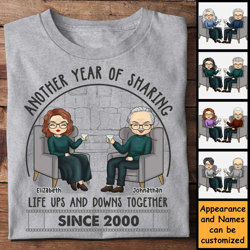 Another Year Sharing Life Together - Personalized Unisex T-shirt, Hoodie, Sweatshirt - Gift For Couple, Husband Wife, Anniversary, Engagement, Wedding, Marriage Gift
