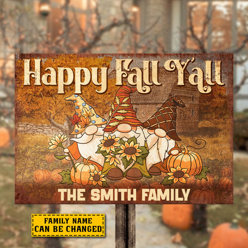 Happy Fall Y'all - Personalized Metal Sign, Halloween Ideas.