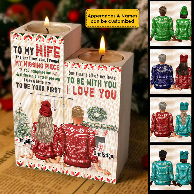 I Want All Of My Lasts To Be With You - Gift For Couples, Personalized Candle Holder