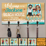 Welcome To The Family Beach House - Personalized Key Hanger, Key Holder - Gift For Couples, Husband Wife