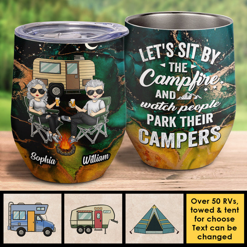 The Best Memories Are Made While Camping - Gift For Camping Couples, Personalized Wine Tumbler