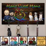 Sweet Home & Our Dogs - Personalized Key Hanger, Key Holder - Gift For Couples, Husband Wife, Pet Lovers