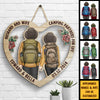 Husband And Wife, Camping Partners For Life - Gift For Camping Couples, Husband Wife, Personalized Shaped Wood Sign
