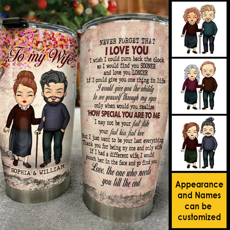 To My Wife Never Forget That I Love You - Gift For Couples, Personalized Tumbler