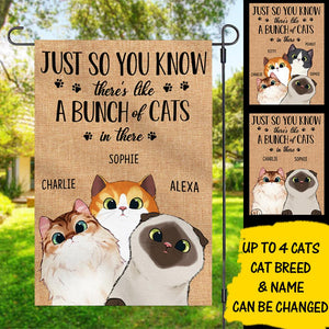 A Bunch Of Cats In There - Funny Personalized Cat Garden Flag.