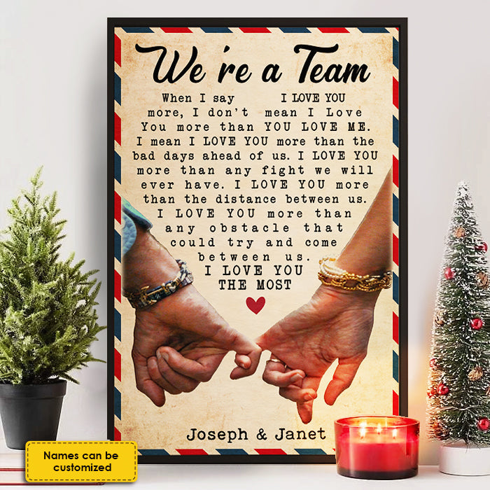 I Love You More Than The Distance Between Us - Gift For Couples, Personalized Vertical Poster