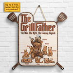 Grillfather, The Cooking Legend - Personalized Shaped Wood Sign - Gift For Dad