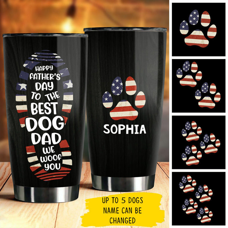 We Woof You, Best Dog Dad - Personalized Tumbler