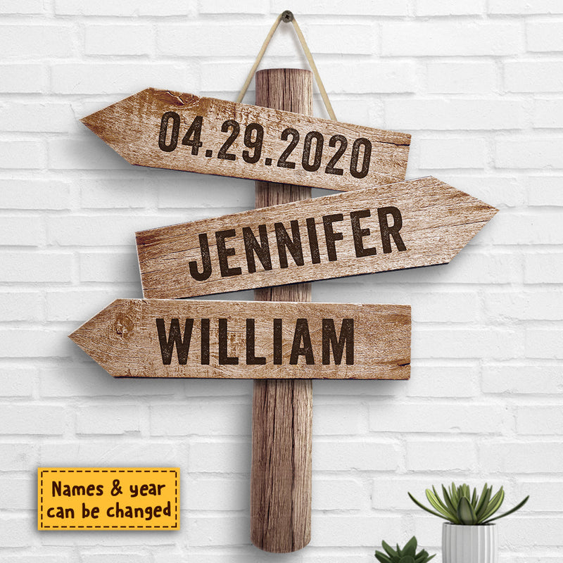 You Belong With Me - Gift For Couples, Personalized Shaped Wood Sign