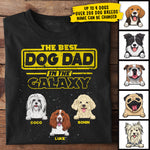 The Best Dog Dad In The Galaxy - Gift For Dads - Personalized Unisex T-Shirt