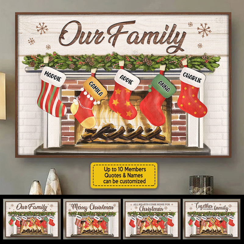 Merry Christmas With Family - Personalized Horizontal Poster