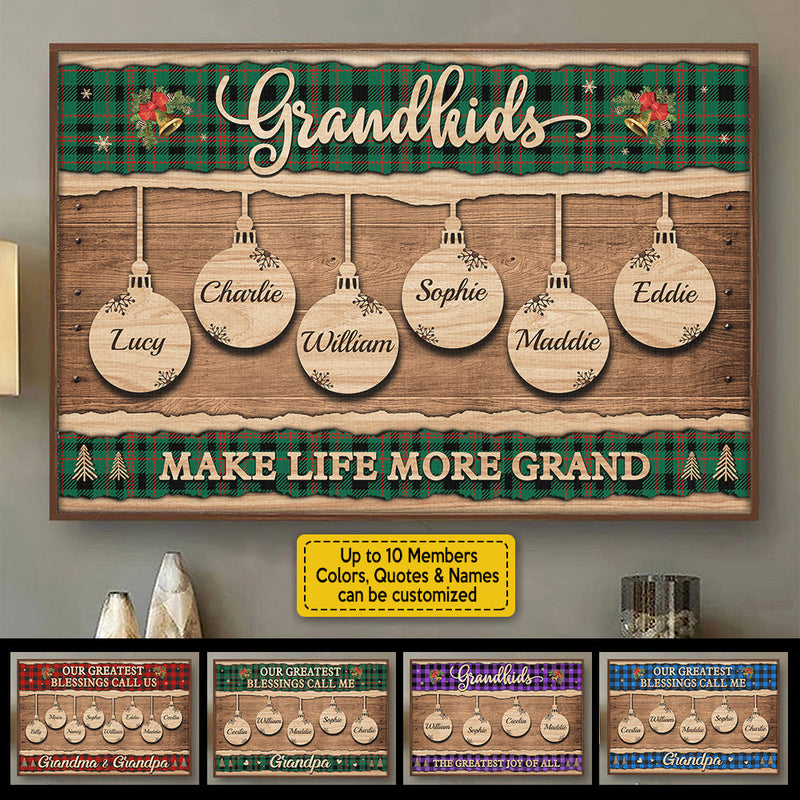 Life Is Better With Grandkids - Personalized Horizontal Poster