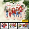 Sisters Forever, Never Apart - Maybe In Distance But Never At Heart - Personalized Custom Benelux Shaped Wood Christmas Ornament
