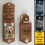 The Moment Your Heart Stopped - Personalized PU Leather Keychain - Upload Image, Memorial Gift, Sympathy Gift